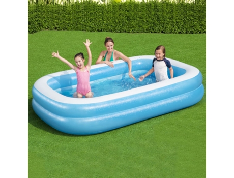 Piscina Familiar Inflable Rectangular Azul Blanco 262X175X51cm BESTWAY