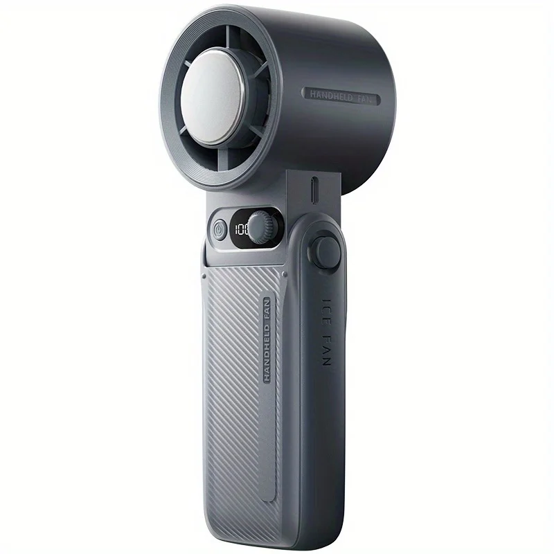 (preto) Ventilador Portátil De Alta Velocidade, Bateria De 6000mah, Tela Led, Função De Resfriamento.