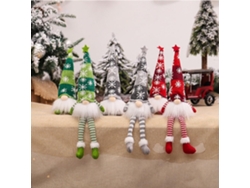 Adornos navideños de gnomos, decoración de mesa con adorno iluminado para el árbol (3 piezas, pierna larga)