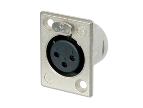 Neutrik - Conector de montaje Xlr, hembra de 3 pines, contactos de soldadura, carcasa de níquel, contactos de plata VELLEMAN