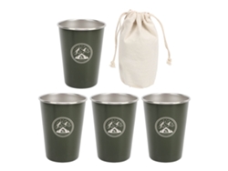 4 Vasos De Acero Inoxidable 304, 350 Ml, Para Cerveza, Camping, Café, Con Bolsa De Almacenamiento.