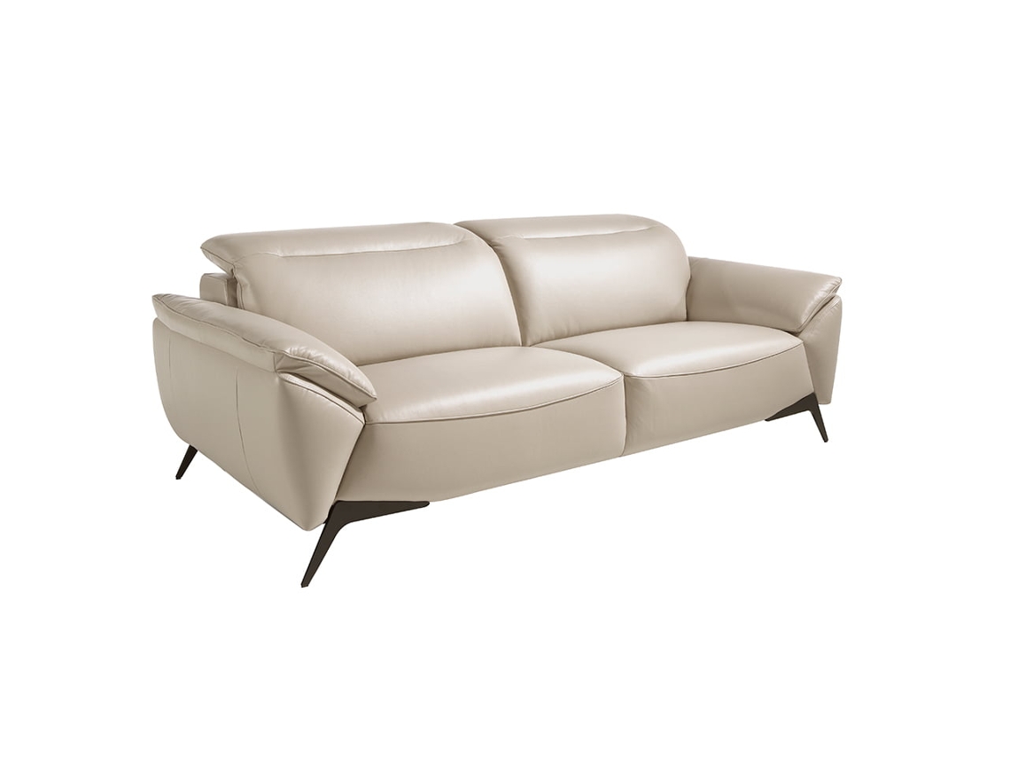 Sofá de 3 Plazas ANGEL CERDA  (223 x 107 x 78/102 cm - Piel Vacuno - Gris)