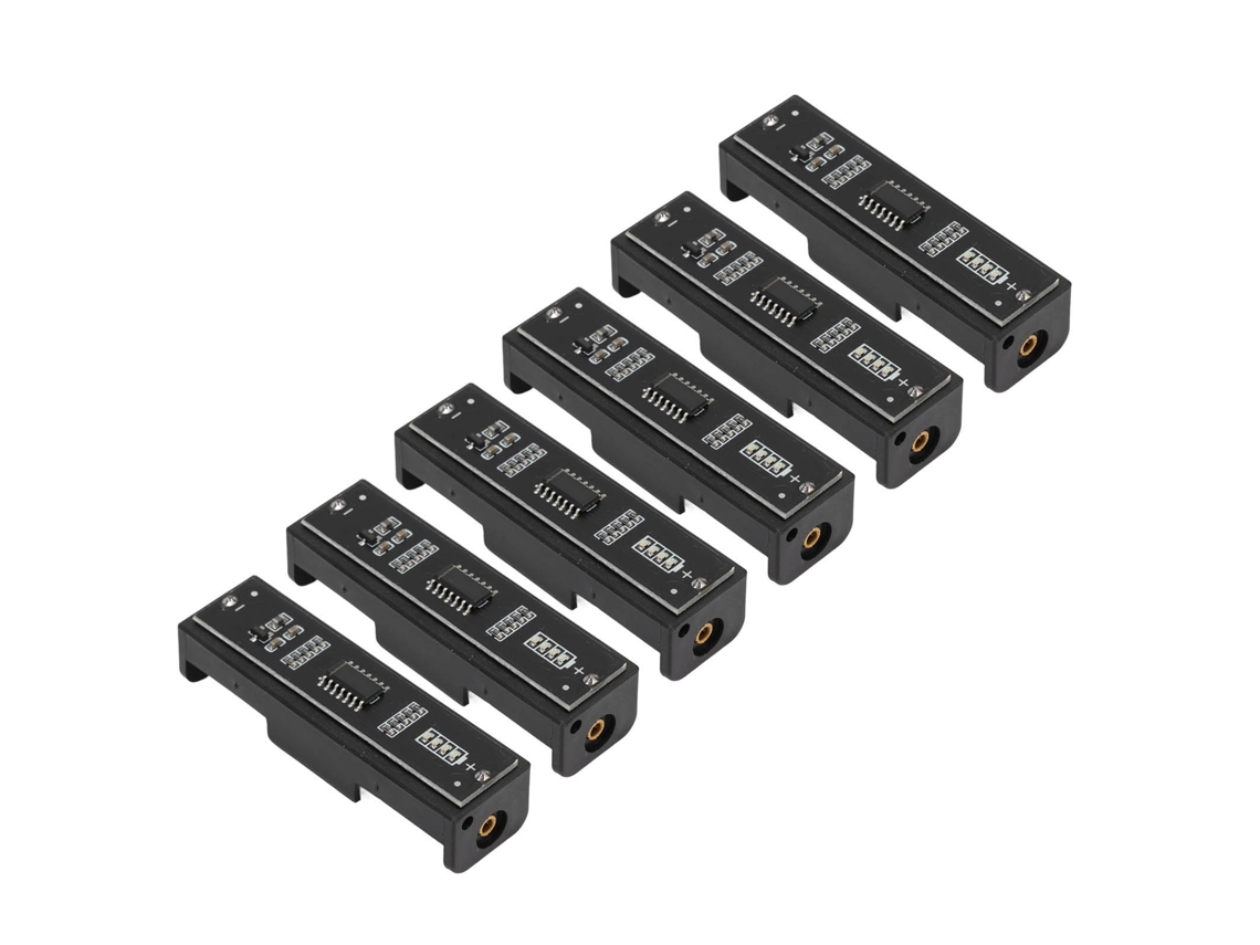 Comprobador de baterías de 6 piezas con 4 luces indicadoras, portátil y preciso para baterías AAA y AAA.