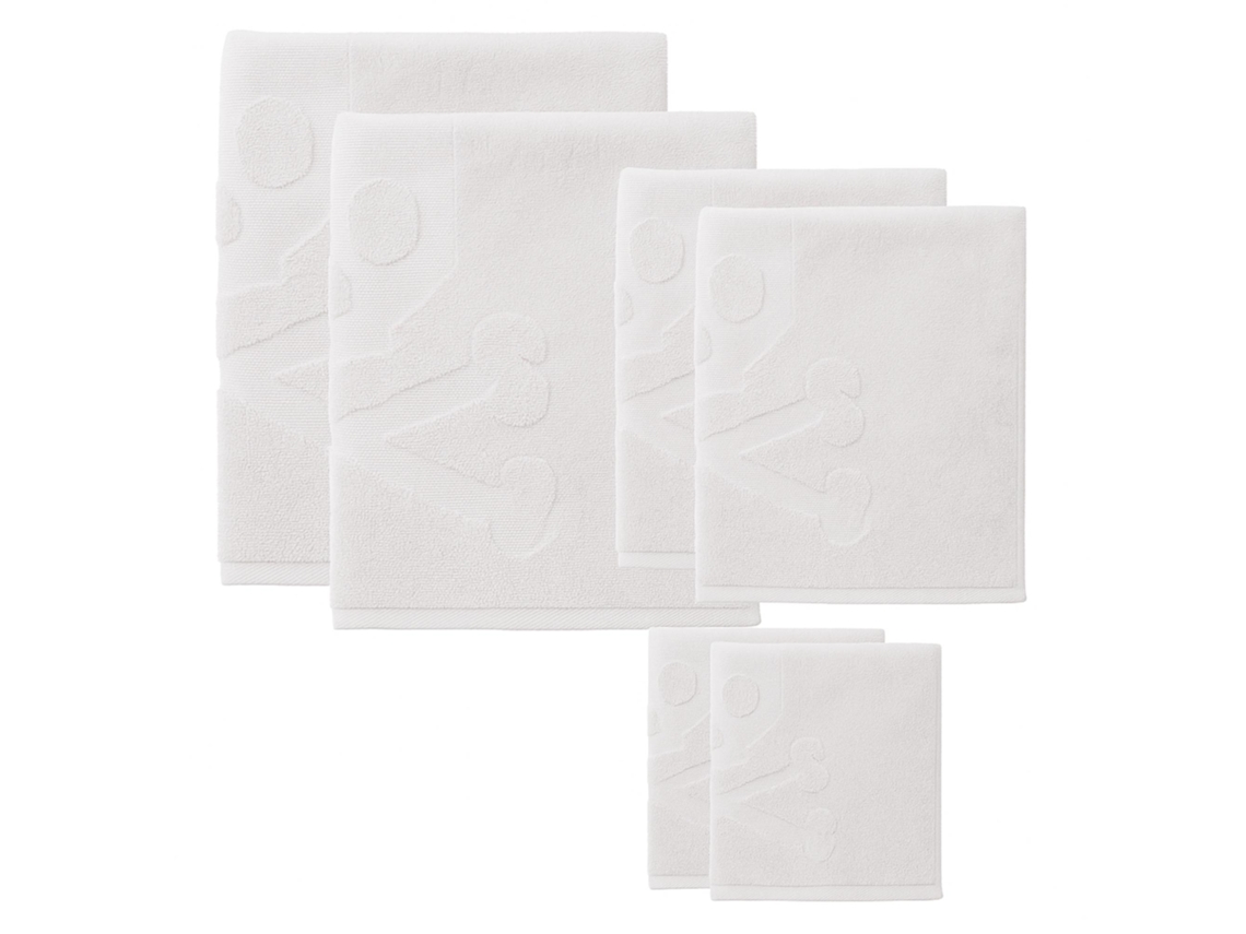 Set 6 De Toallas De Baño Calavera 100algodón Blanco Scalpers Home