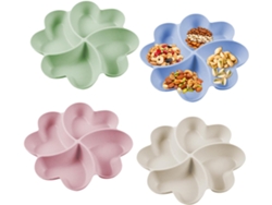 Plateau Defruitsplateaux À Compartments Avec 4 Secciones 4 Pièces, Compartments Assiette De Fruits Plateaux