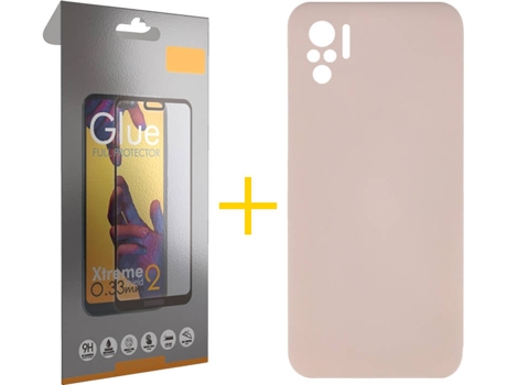 Kit Funda + Protector de Pantalla Xiaomi Redmi Note 10 4G SKYHE Full (Rosa Crema)