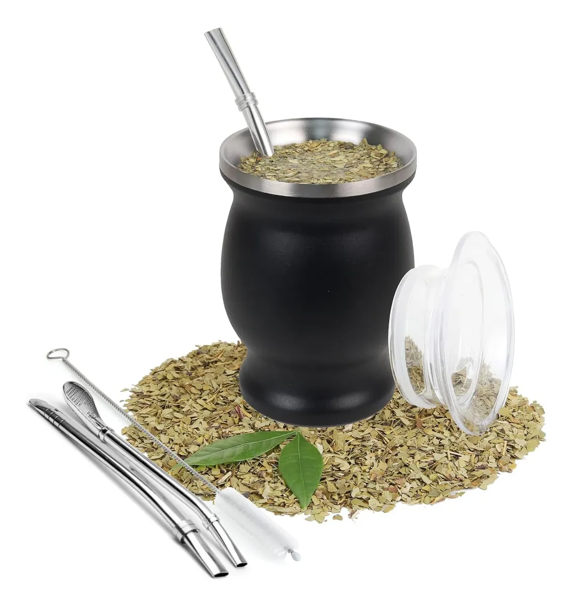 Mate Argentino, taza de té de doble pared de 8 onzas de slowmoose
