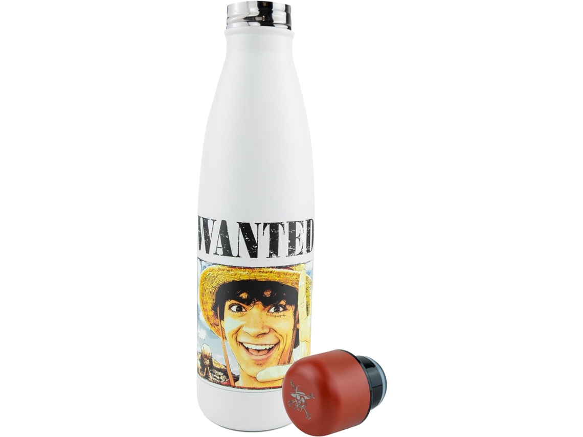 Botella de Metal Póster de Se Busca Monkey D. Luffy One Piece 500 Ml CINEREPLICAS