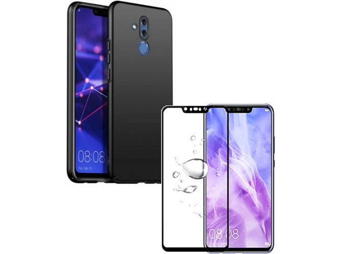 Kit Carcasa y Protector Cristal 5D Huawei Mate 20 Lite SlimShield Negro