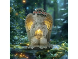 Luzes Solares De Anjo, Luminária Solar Em Formato De Anjo Rezando (20,5 Cm X 15,5 Cm X 14 Cm)
