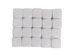 20 Dados De Plástico Em Branco Com Cantos Arredondados 16mm Para Brincadeiras De Mesa E Ensino