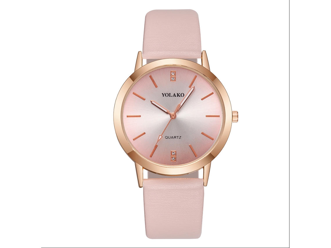 Reloj De Pulsera Casual De Moda Para Mujer, Sencillo, Con Correa De Pu Y Movimiento De Cuarzo, Oro Rosa.