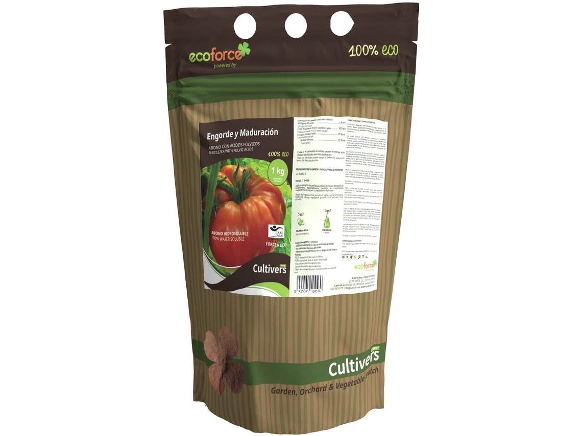 CULTIVERS Abono Engorde y Maduración Ecológico 1 kg Fertilizante Potasio Quelatado con ph Neutro para el Aumento de los Frutos