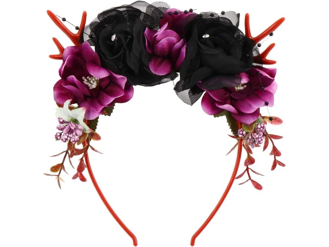 Tiara floral para o Halloween, acessório de cabelo natalino, tiara para festas.