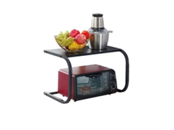 Soporte para horno microondas, estante de encimera ajustable, organizador de cocina multifuncional que ahorra espacio.