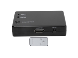 Comutador Hdmi 3 Em 1 Com Controle Remoto Conversor 1080p Compacto Plug And Play