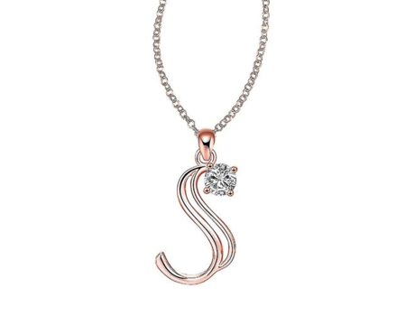 Carta de oro rosa cadena colgante 26 Cartas de inglés Collar Alfabeto