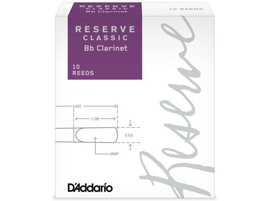 Cañas de Clarinete DADDARIO Reserve Classic Bb (10 Unidades - Fuerza 3.0)