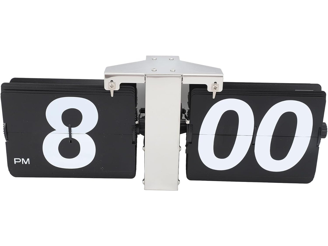 Reloj de mesa mecánico, tapa de pilas, tarjetas extraíbles para salón Jortmrd (negro)
