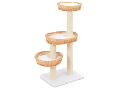 vidaXL Rascador para gatos con poste de sisal madera natural de sauce