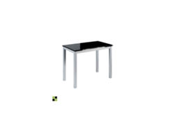 Mesa Cocina Extensible Vidrio Calcuta MOMMA HOME (Negro - Vidrio templado -100/140x60x76 cm)