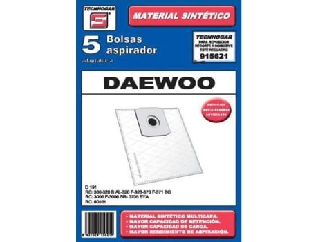 Bolsa aspirador pack 5 uds. daewo 915621