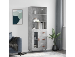 Aparador Alto Madera Contrachapada Gris Hormigón 69,5x34x180 Cm