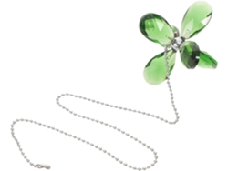 Cadena Decorativa De Cristal Verde Claro Para Ventilador De Techo Con Colgante En Forma De Hoja