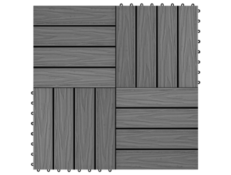 MAISON EXCLUSIVE - Baldosas porche relieve profundo WPC 30x30 cm 1 m² gris 11 uds