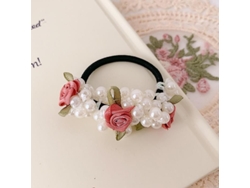 Fasst 2 Peças Scrunchies de Pérolas Elásticos para Cabelo com Flores para Mulheres e Meninas Acessórios de Cabelo