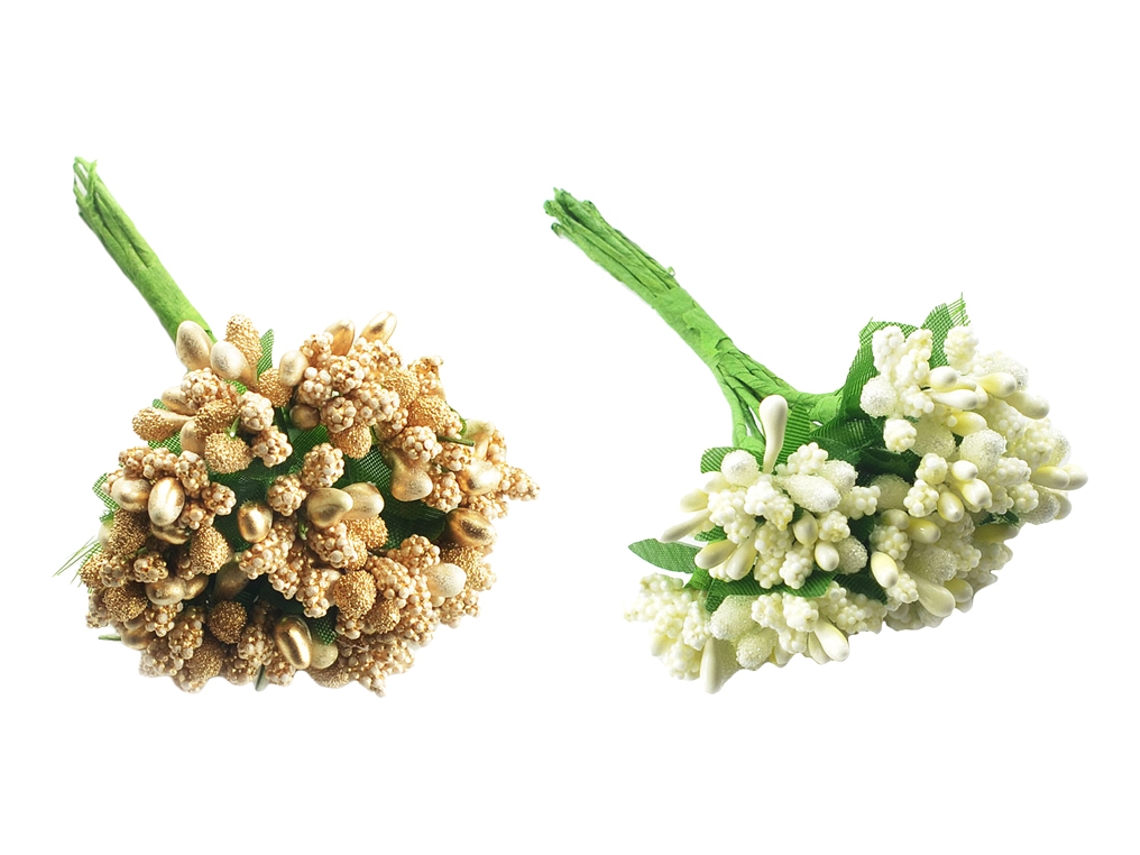 Hermosas flores artificiales con estambres que parecen alces lentos