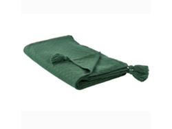 Colcha BELIANI Decorativa Borlas Lindula Algodón Verde (200x220)