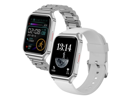 Smartwatch TW3 2 Correas - Blanco/Gris