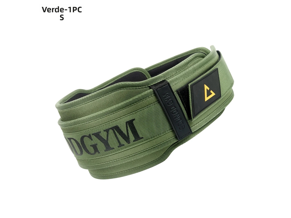 Cinturón de una pieza de tela Oxford, ajustable para fitness y levantamiento de pesas. Mdug (verde S)