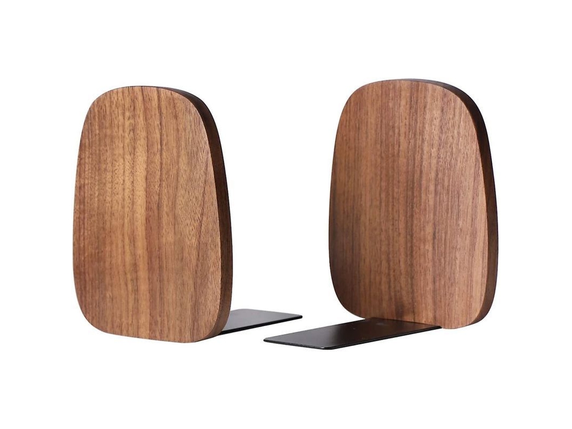 Sujetalibros De Madera De Nogal, Decorativos Para Libros, Archivos O Revistas Pesadas (2 Unidades)