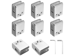 abrazaderas de vidrio de 8-10 mm, cuadradas de acero inoxidable 304, con clip ajustable para pasamanos y manillares.