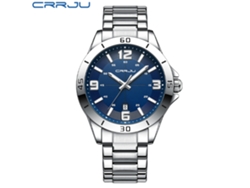 Reloj de pareja redondo sencillo (azul), resistente al agua, de cuarzo digital, con brazalete de acero inoxidable.