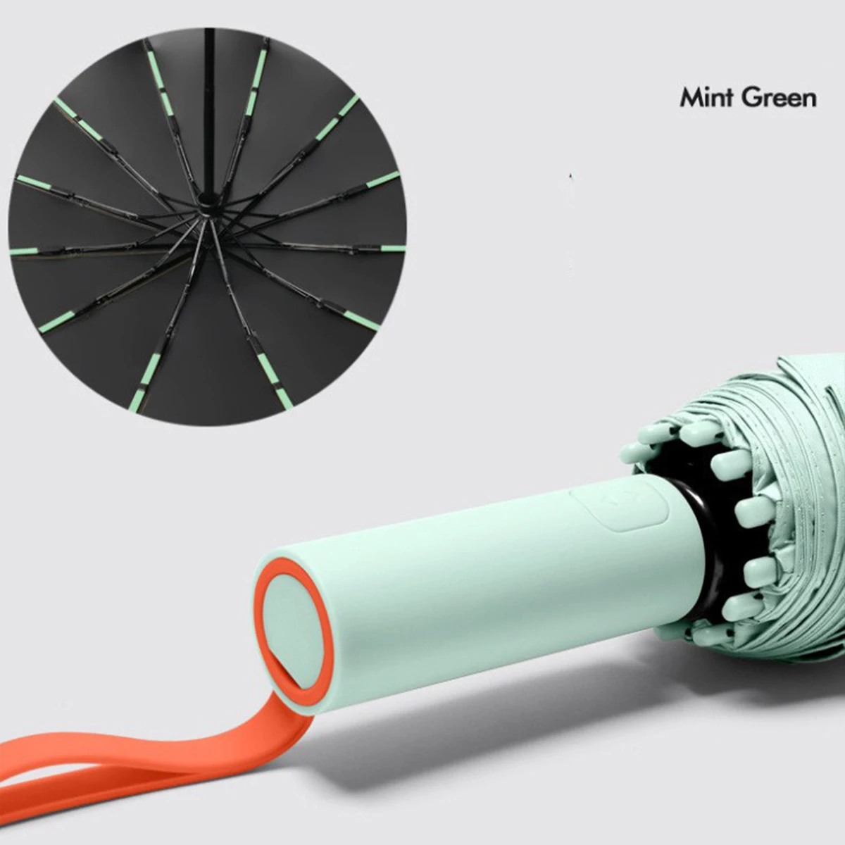 (verde Claro) Sombrilla Automática Extragrande De 72 Varillas, Con Doble Capa Parasol, Resistente Al Viento Y Al Agua.