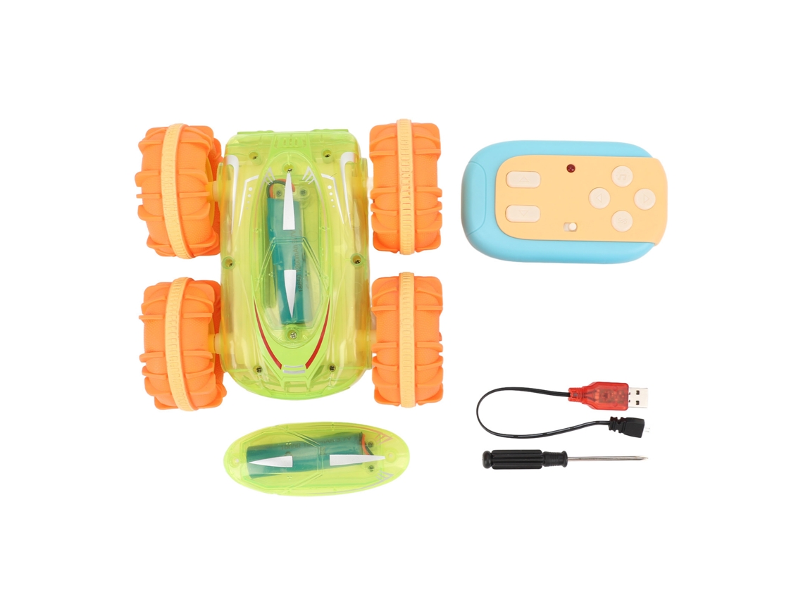 Carro De Stunt Rc Duas Lados À Prova D'água Recarregável 2.4ghz Controle Remoto Brinquedo Para Crianças Presente Bateria Única
