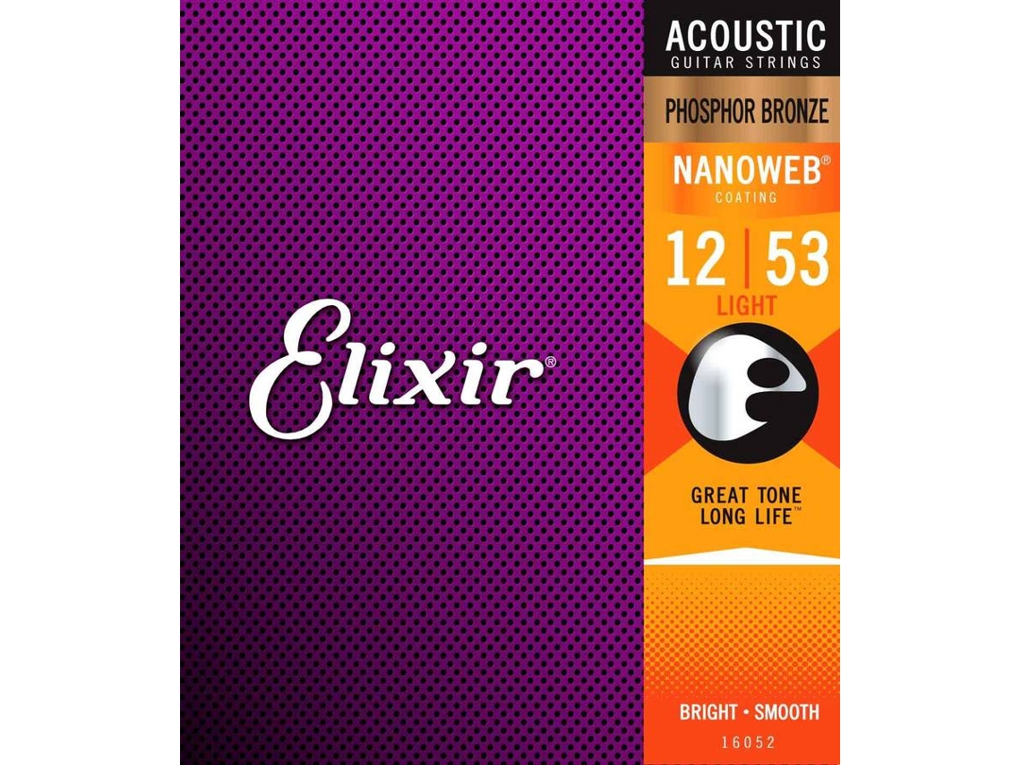 Cuerdas de Guitarra Acústica ELIXIR Phosphor Bronze 16052 12/53 Light (Calibre: .052 - Bronce Fosforado)