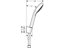 Hansgrohe Croma Select E Juego De Soporte De Ducha Vario Con Flexo De 160 Cm, 26413400, Blanco/cromo