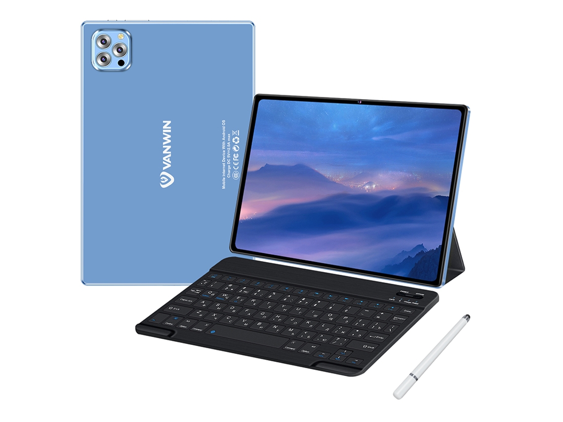 Tablet VANWIN V62 Teclado Bluetooth Funda de Piel Auriculares Stylus Pen 10.1'' 64 Gb 4 Gb Ram Wi-Fi-Gps-4G Azul