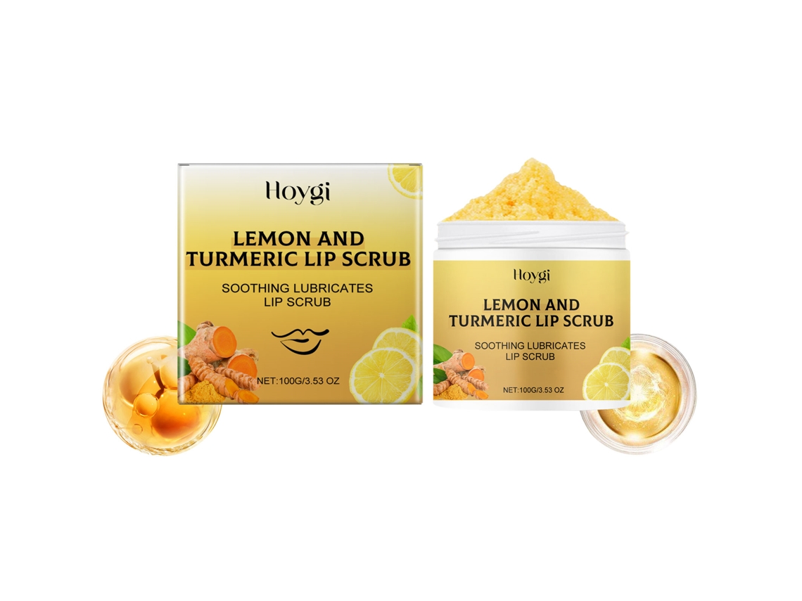 Exfoliante labial natural de cúrcuma y limón