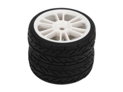 2 Neumáticos De Carreras Rc Con Llanta De Plástico Y Neumático De Goma Para Zd Racing 1/16 16426 S16 Ex16 Negro Y Blanco