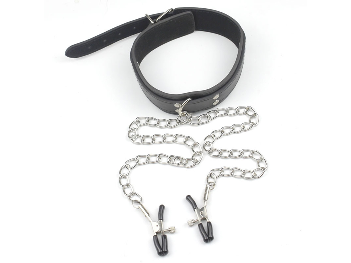 Pinzas De Pezón Con Collar De Cuello Ajustable Reutilizable Para Rol Play