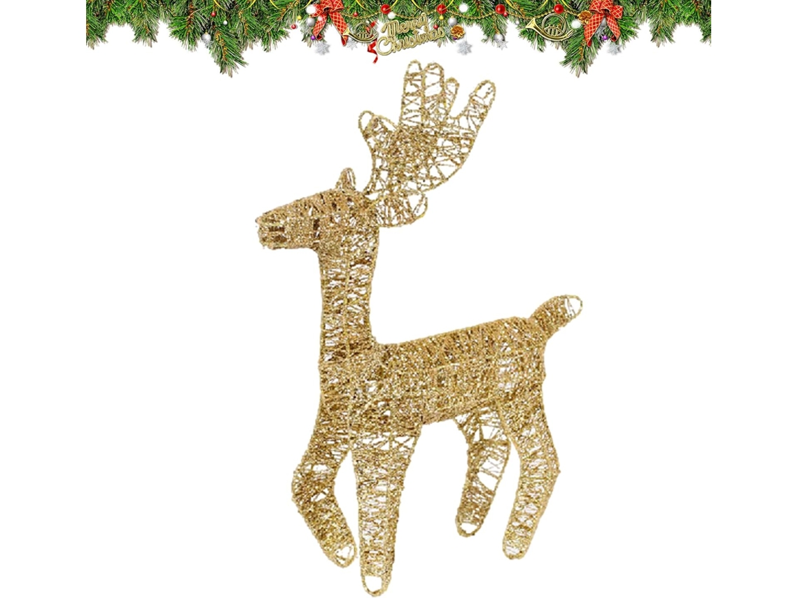 Reno Iluminado | Decoración Festiva Resistente A La Oxidación Para Las Fiestas De Invierno, Con Luces Incorporadas