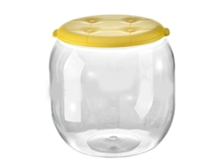 Banco multiusos para juguetes, innovador, redondo, transparente, para sala de estar y entrada, amarillo