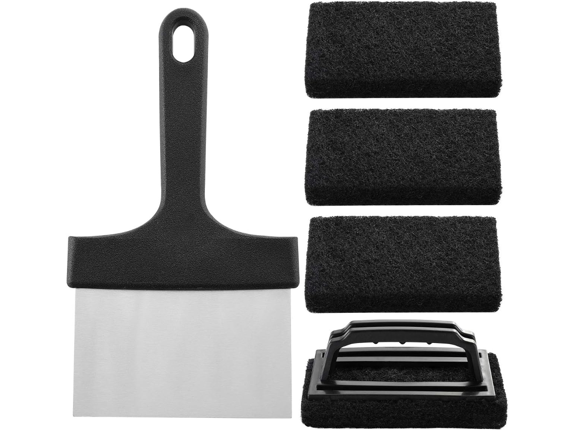 Juego de limpieza multiusos resistente, esponjas de limpieza de material duradero con mango antideslizante para suciedad difícil y tareas pesadas.