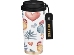 Taza térmica de acero inoxidable con aislamiento al vacío de doble pared, a prueba de fugas, sin marca.