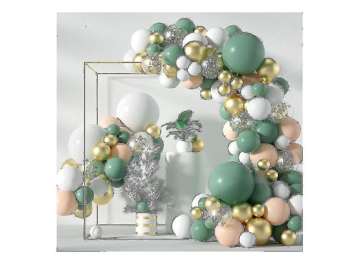 Juego De 117 Globos De Látex Verde Oliva Y Rosa Para Decoración De Cumpleaños Y Fiestas.
